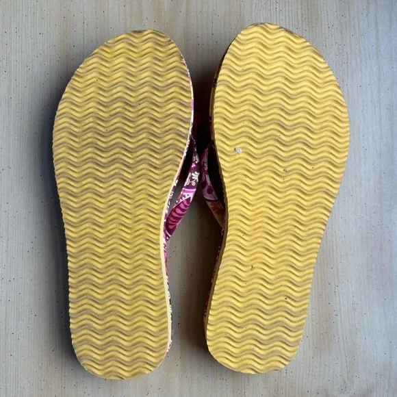 Vera Bradley Pink and Cream Sandals with Woven Sole - Picture 4 of 5